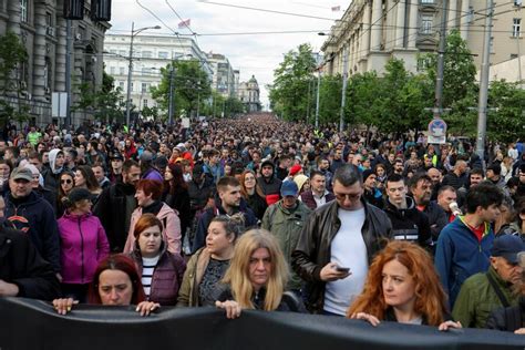 Belgrade Frozen By Protests Against Serbian Leaders After Shootings