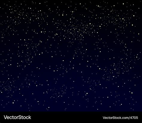 Starry Sky With Blue Clouds Moon Shining Stars Vector