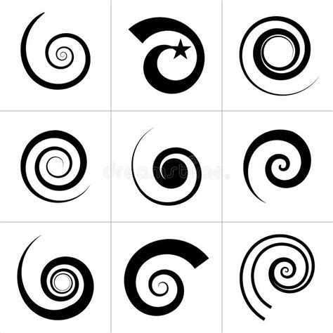 Colección De Elementos Espirales Abstractos Del Vector Ilustración Del