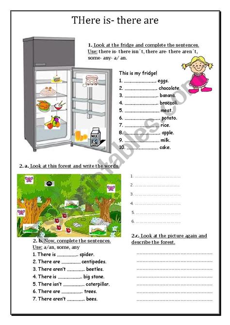 There Is There Are Aan Some Or Any Esl Worksheet By Argteacher