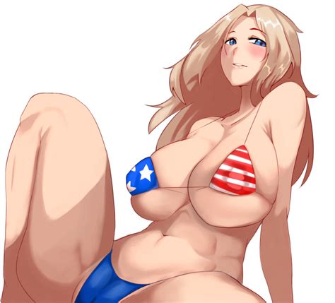 rule 34 1girls absurdres american flag american flag bikini bikini blonde hair blue eyes
