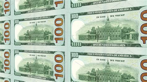 Reverse Side Of New 100 Dollar Bills 3d View High Quality Stock