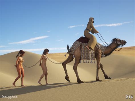 Rule 34 3d Arms Behind Back Barefoot Bondage Breasts Camel Captured Caravan Chains Coffle