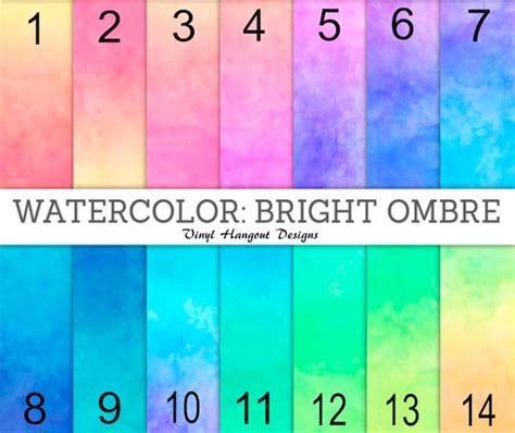 Blue Ombre Watercolor Htv Iron On Vinyl Printed Patterned Sheet Heat