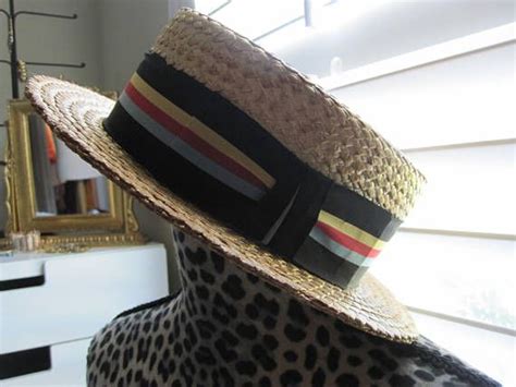 Stetson Boater Straw Hat Etsy Straw Hat Boater Stetson