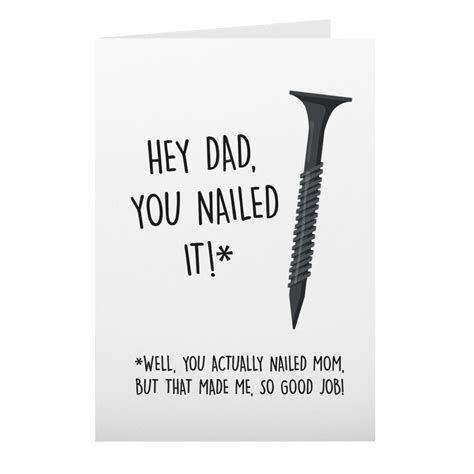 Rude Fathers Day Card For Dad You Nailed It Dad Greeting Etsy