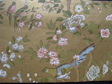 If you have one of your own you'd like to share, send it to us and we'll be happy to include it on our website. 1940s Vintage Wallpaper Metallic Gold Blue and Pink ...