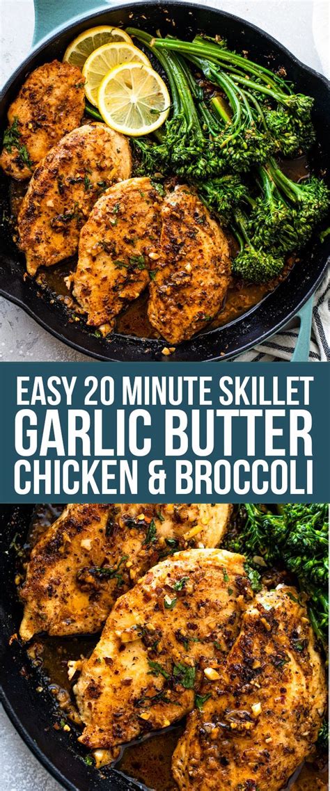 Cook, stirring occasionally, until the sauce is thickened and the chicken and vegetables are cooked through. Garlic Butter Chicken & Broccoli (20 Minutes!) | Chicken ...