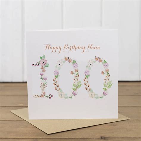 Personalised 100th Birthday Card By Yellowstone Art Boutique 100th