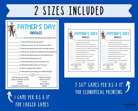 Fathers Day Riddles Game Fathers Day Games Games Etsy