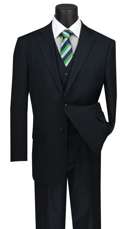 Vinci Mens Suit V2rs 7 Na 3pc Single Breasted 2 Buttons Vested Suit