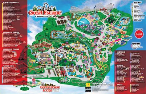 Six Flags Great Escape And Hurricane Harbor Park Map Lake George