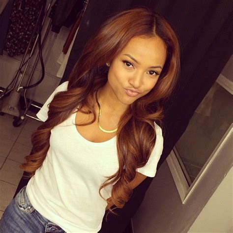 Golden auburn hair color is a great alternative for red and blonde shades. 100% authentic real human hair light brown sexy long body ...