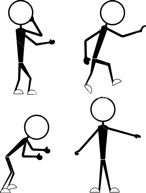 Funny Cartoon Stick Figures Characters Poses Stick Figures Character