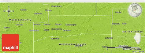 Physical Panoramic Map Of Clinton County