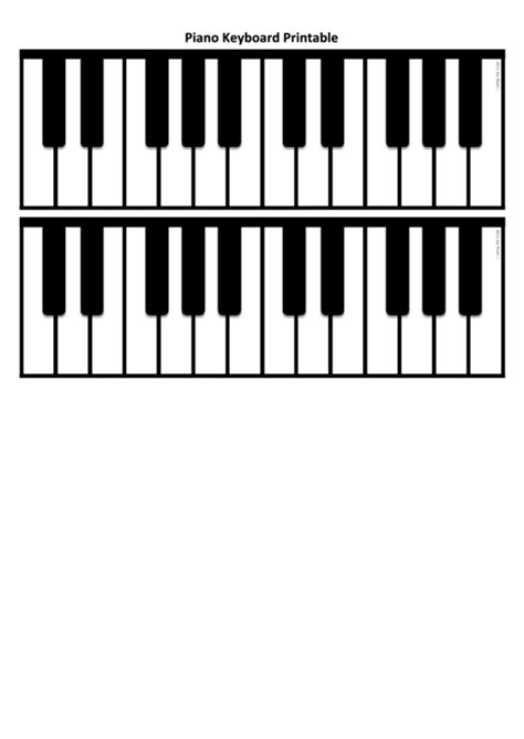 Full Size Printable Piano Keyboard