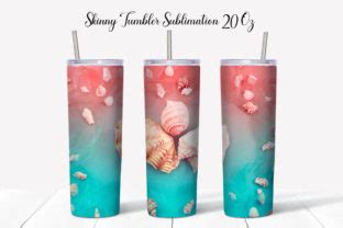 Seashell Skinny Tumbler Sublimation. Graphic by WatercolorColorDream