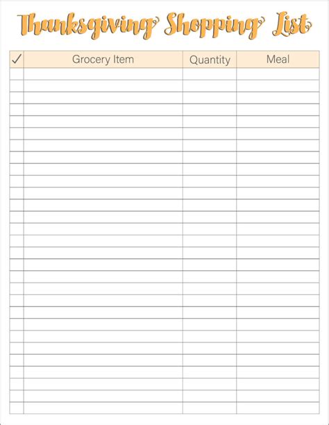 These checklists are meant to help you remember the numerous food products and items needed for a. Thanksgiving Meal Planners & Shopping List Printables - FREE | Live Craft Eat