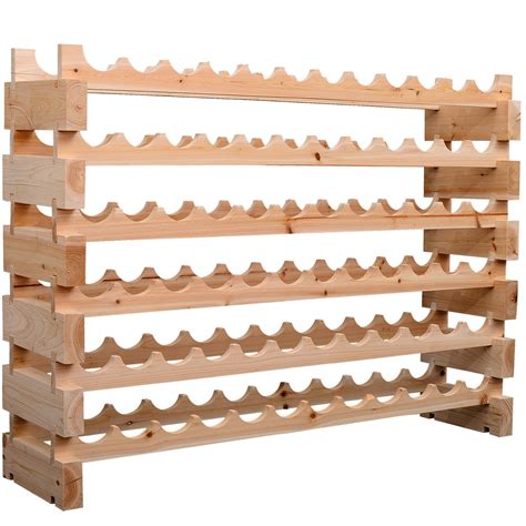 All of our wood wine racks are handmade in. HOMCOM Wood Wine Rack 72 Bottles Holder 6 Tier Shelves ...