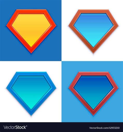Superhero Logo Template Blank Super Hero Badge Set In Blank Superman