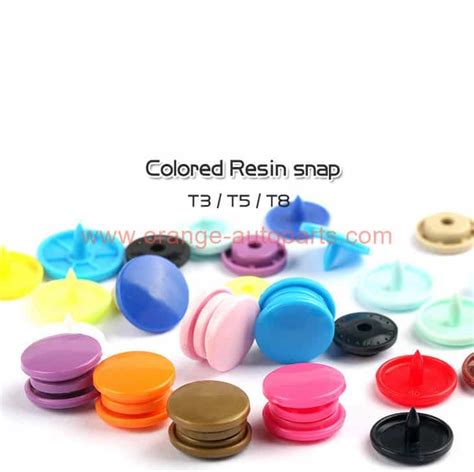 China Supplier T3 T5 T8 12mm Colored Baby Resin Snap Buttons Plastic