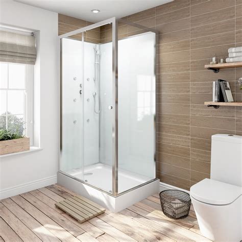 Glass Backed Rectangular Shower Cabin 1200x800