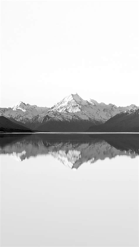 Reflection Lake Blue Mountain Water River Bw White Iphone Wallpapers