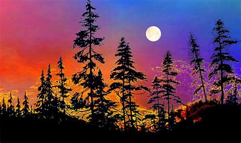 Strawberry Moon Sunset By Hanne Lore Koehler Sunset Landscape