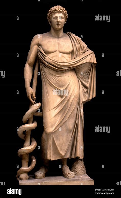 Vatican Museum Statue Medicine Physic Aesculapius Roman Stock Photo