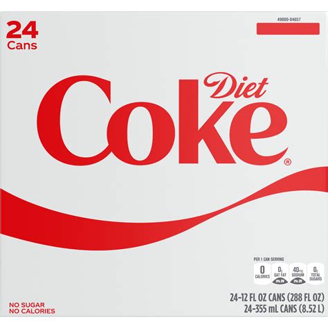 Diet Coke Soda Pop 12 Fl Oz 24 Pack Cans