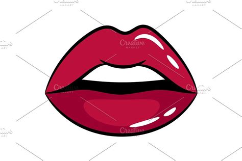 Female Tongue Liking Glossy Lips Glossy Lips Poster Design