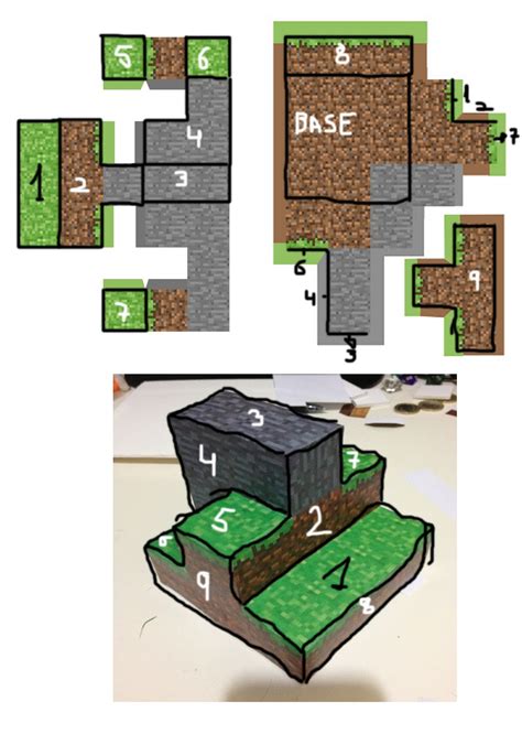 Mini At Least Papercraft Minecraft Xii Colina Rocosa Hill With Rocks