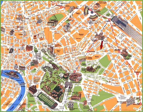 Rome Tourist Attraction Map Tourist Destination In The World