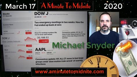 Steve says the looming stock melt down of 2021 is inevitable but shares how investors can best prepare before the crash… he's holding a free, special event at 8 p.m. Michael Snyder - Stock Market Crash, Economic Collapse ...