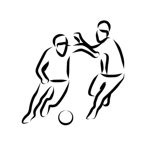 Premium Vector Line Drawing Of People Playing Football
