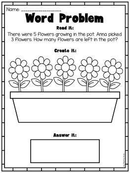 Math worksheets for teachers in elementary, middle school, kindergarten & preschool. Picture Word Problems Printable Worksheets - Addition & Subtraction Kindergarten