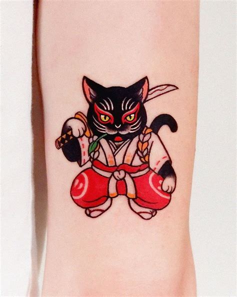 Instagram의 Yʘ‿ʘn님 “samurai Cat For Jon Huge Thanks ️” Hình Xăm Nhật