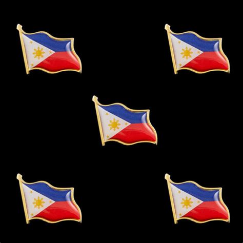 5pcs Philippines Flag Brooch National Emblem Badge Tie Backpack Lapel