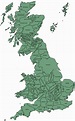 Historic Counties Map of England, UK