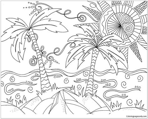 Free printable beach coloring book pages for kids that you can print out and color. Sunny Coloring Pages at GetColorings.com | Free printable ...