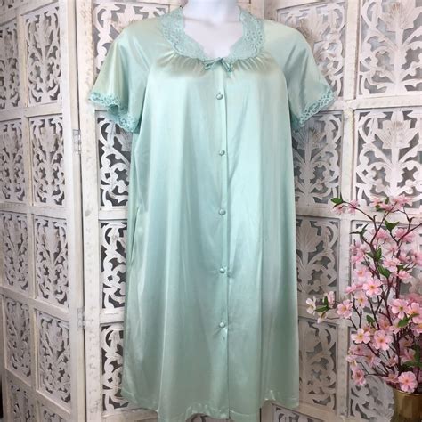 Vanity Fair Vintage Mint Green Nightgown Robe Dressin Gem