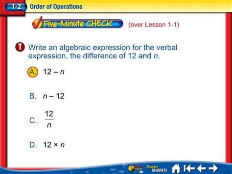 Algebra 1 Order Of Operations Ppt