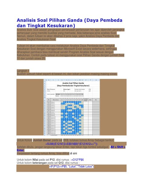 Eksponen, fungsi eksponen, persamaan eksponen, persamaan pangkat, soal persamaan. Analisis_Soal_Pilihan_Ganda_Daya_Pembeda.docx