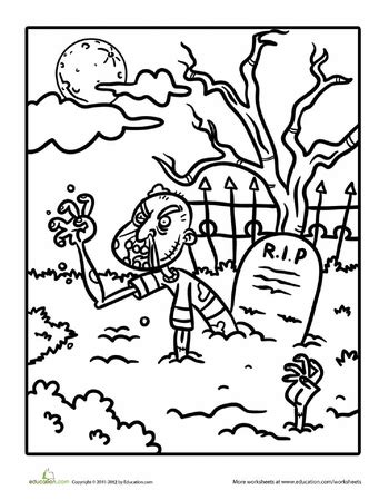View images library photos and pictures. Zombie Grave Coloring Page | Coloring pages, Spirit ...