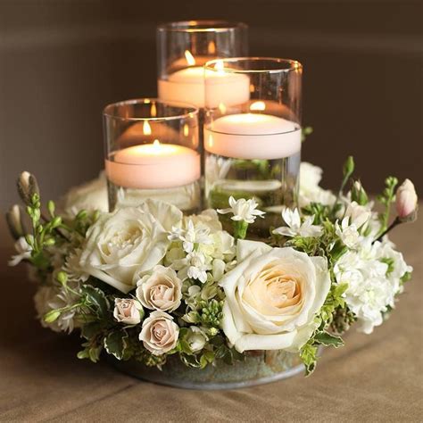 Connor Stokes Candles With Flowers Centerpieces 10 Romantic Flameless Candle Wedding