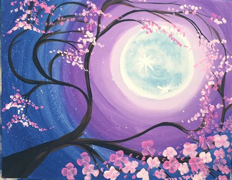 Cherry Blossom Tree Painting Step By Step Painting For Beginners Cherry Blossom Painting