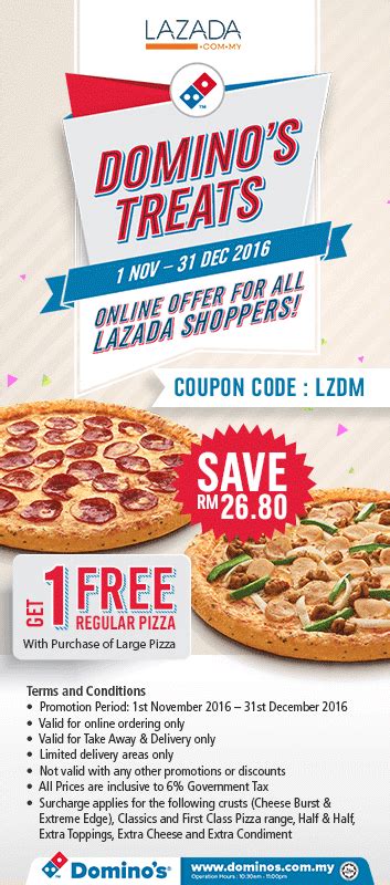 Verified today (3 mins.ago) flat 50% off on dominos pizzas. Domino's Pizza Coupon Code Free Regular Pizza with ...