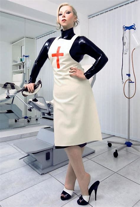 Nurse Cara 1 Krankenschwester Kleidung Latex Kleid Anziehsachen