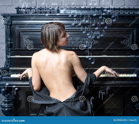 Woman Performing Music On Piano Stock Image Image Of Dark Body 23956103