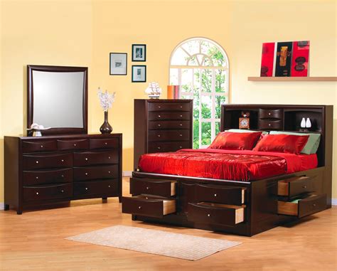 It will be pretty useful in a guest room because you can use. Phoenix Contemporary Queen Bookcase Bed with Underbed ...
